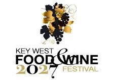 The image shows the Key West Food & Wine Festival 2027 logo with &ldquo;Food & Wine 2027&rdquo; text and an illustrated wine/food graphic.