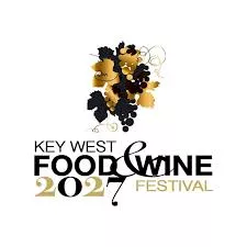 The image shows the Key West Food & Wine Festival 2027 logo with &ldquo;Food & Wine 2027&rdquo; text and an illustrated wine/food graphic.